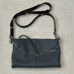 All Saints Eve crossbody like-new Blue gray silver hardware adjustable chain